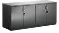 High gloss twin cupboard with credenza top, in black