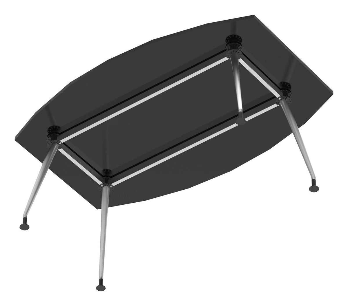 High gloss writable boardroom table, 1800 x 1200, no power, in black, another view 1