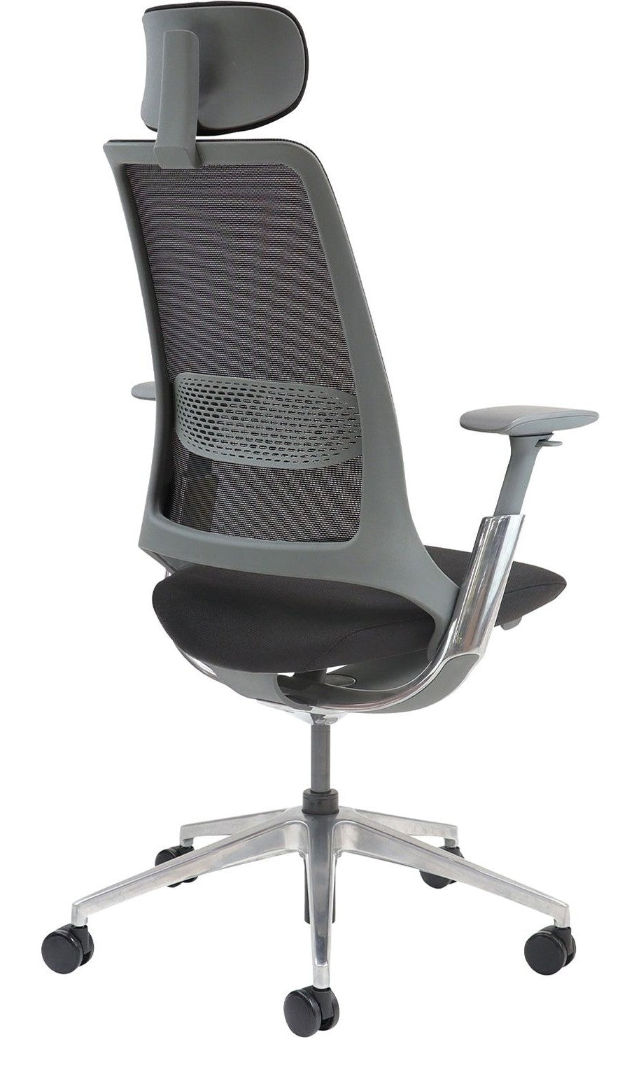 Holden Mesh Chair with Headrest in black from the back