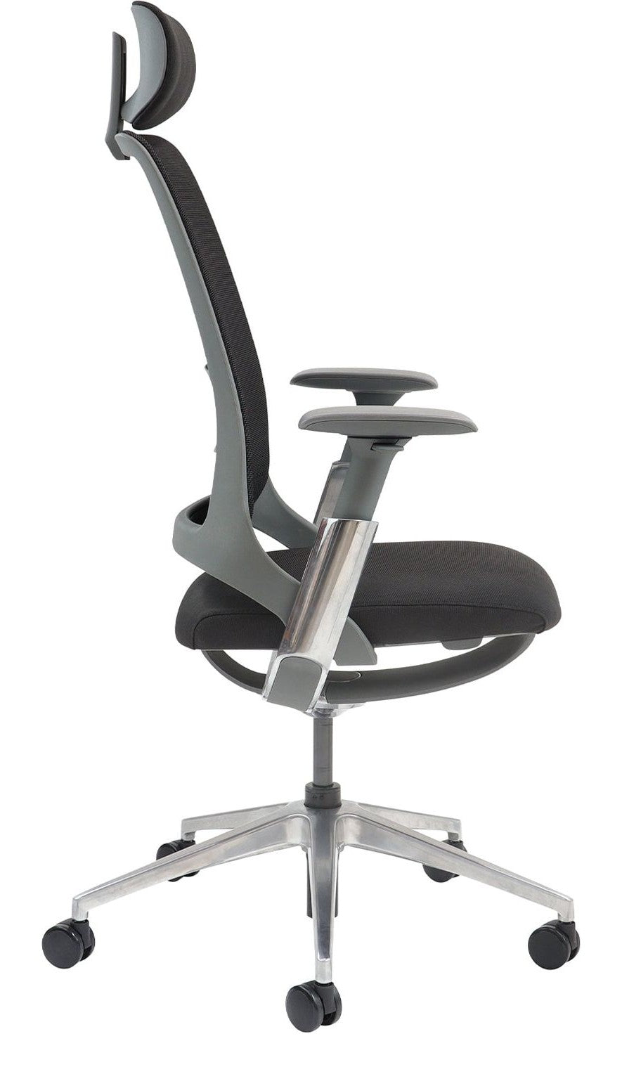 Holden Mesh Chair with Headrest in black from the side