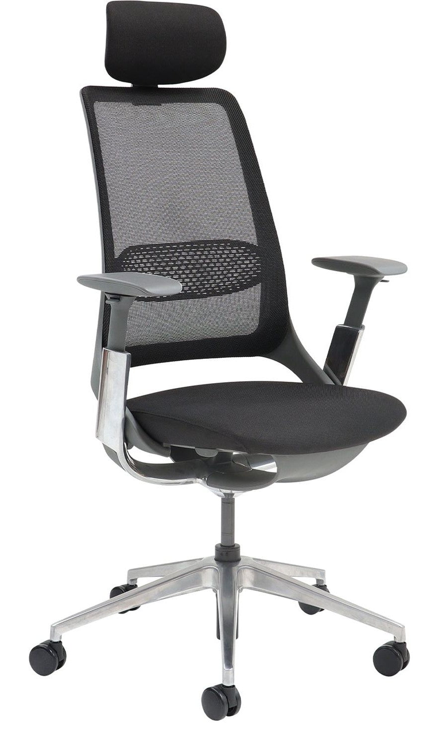 Holden Mesh Chair with Headrest in black