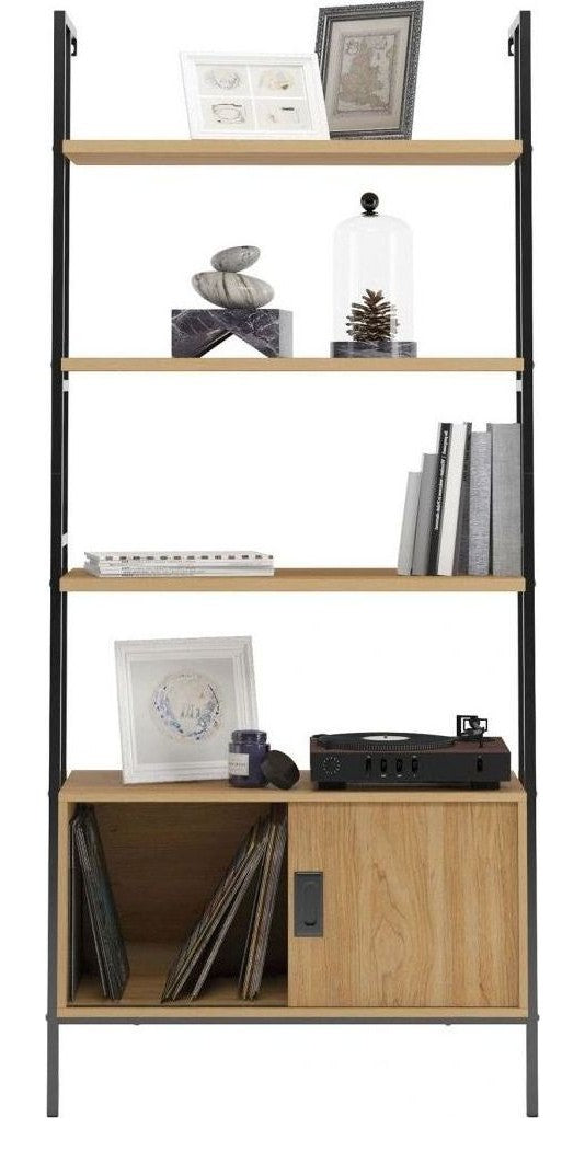 Hythe Wall Mounted 4 Shelf Bookcase with Door, view 2