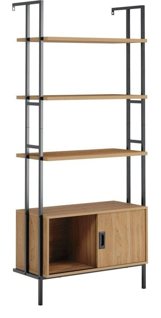 Hythe Wall Mounted 4 Shelf Bookcase with Door, view 3