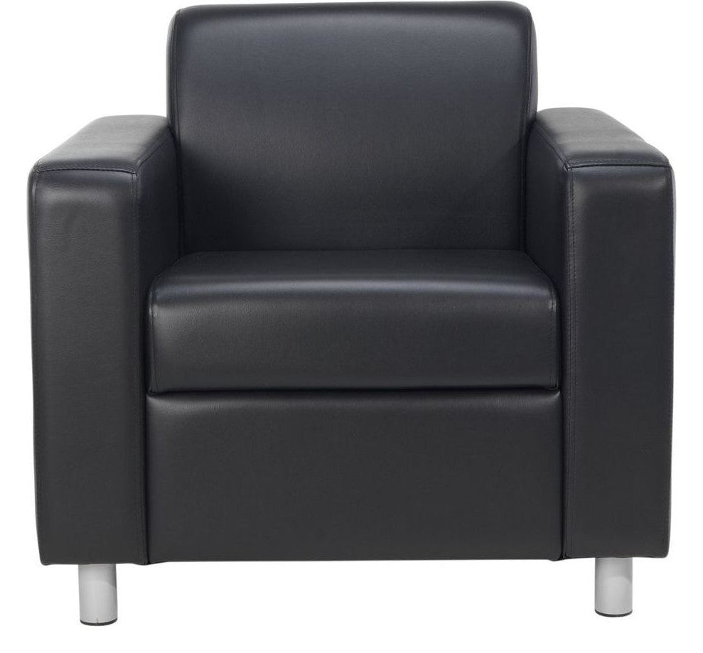 Iceberg Leather Faced Armchair from another angle