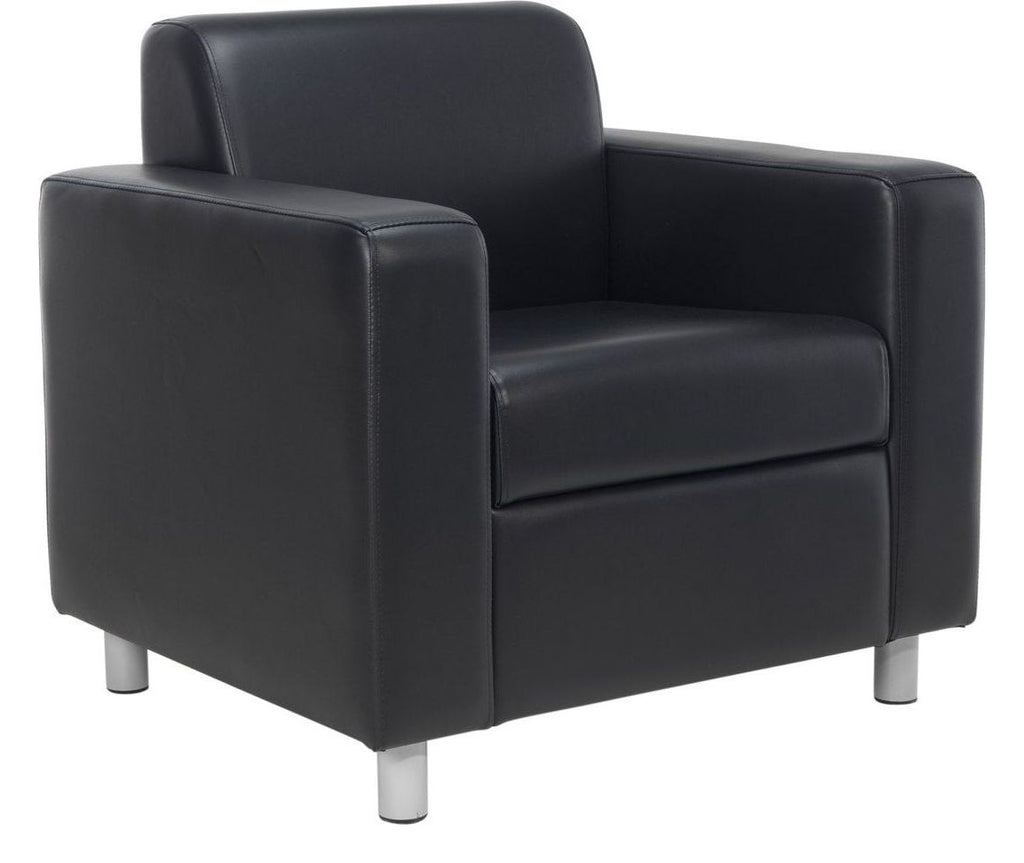 Iceberg Leather Faced Armchair another view