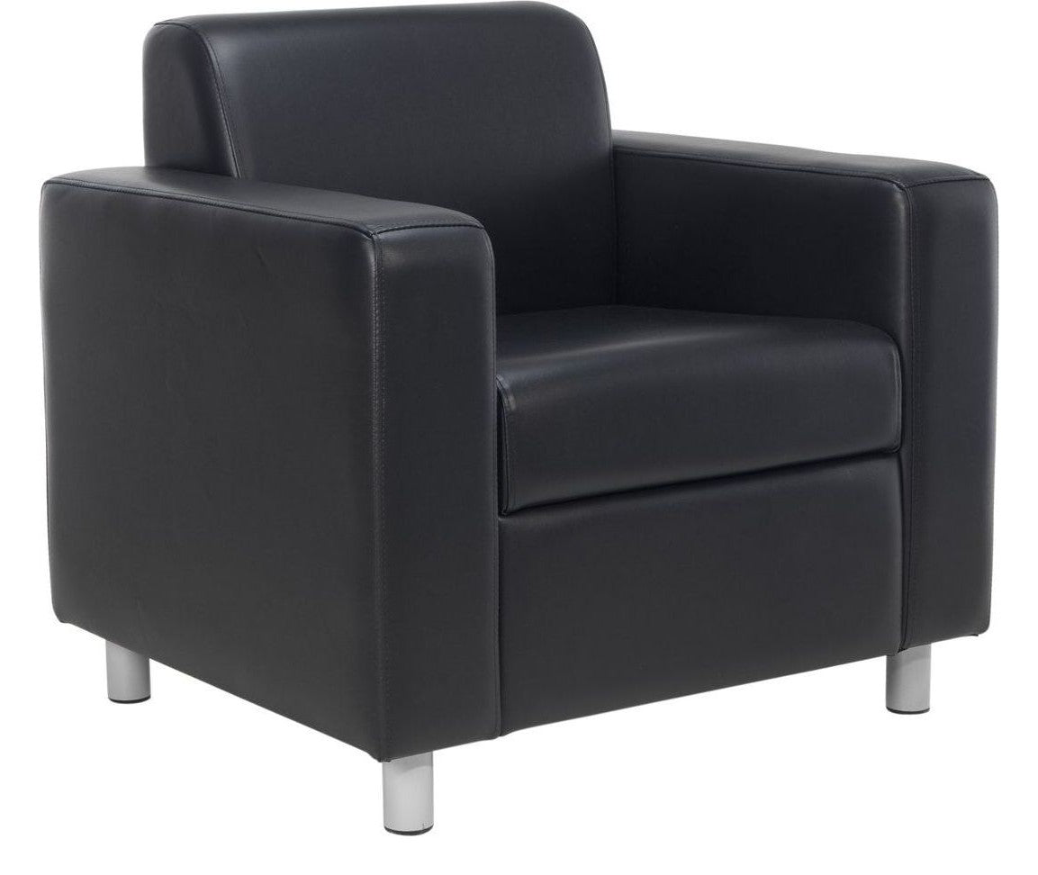 Iceberg Leather Faced Armchair another view