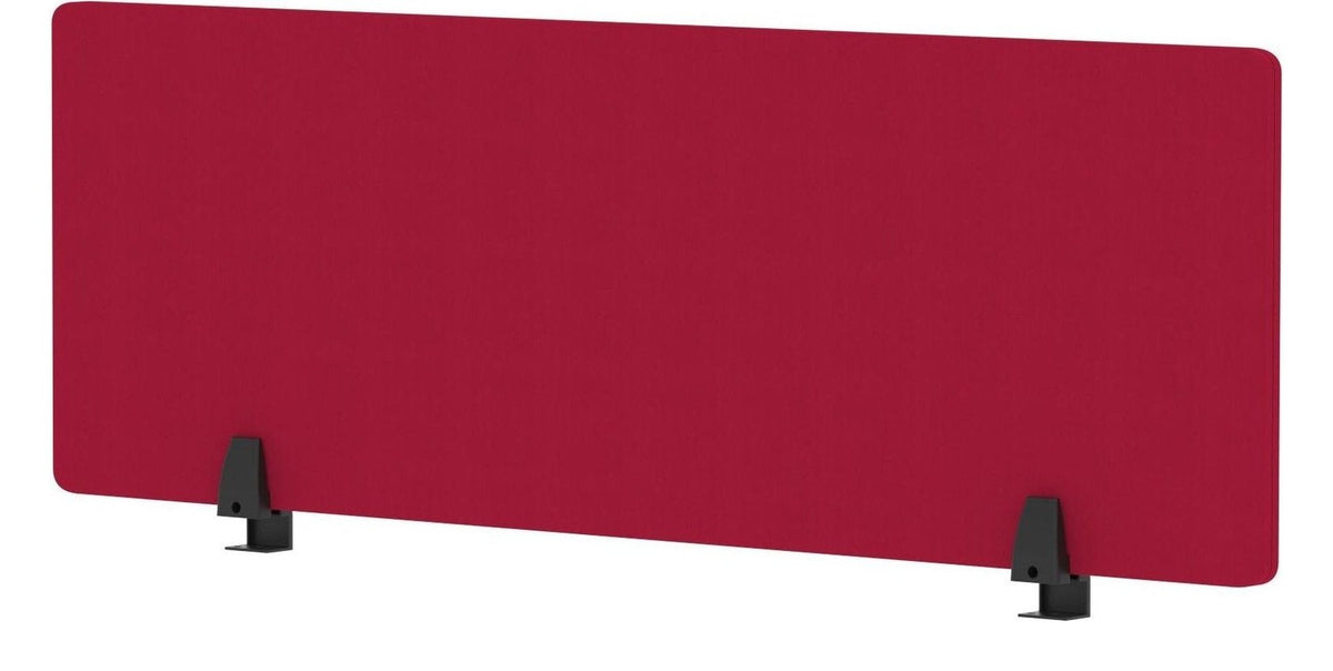Impulse Air desk screen, bespoke fabric, 1200mm, in cherry