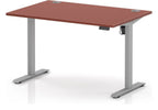 Impulse Air lite pastel sit-stand desk, 1200 x 800, silver frame, brick red top