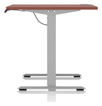 Impulse Air lite pastel sit-stand desk, 1400 x 800, silver frame, brick red top, another view 2