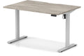 Impulse Air lite scalloped edge sit-stand desk, 1200 x 800, silver frame, grey oak top