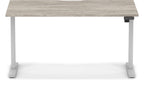 Impulse Air lite scalloped edge sit-stand desk, 1400 x 800, silver frame, grey oak top, another view 1