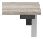 Impulse Air lite scalloped edge sit-stand desk, 1400 x 800, silver frame, grey oak top, another view 3
