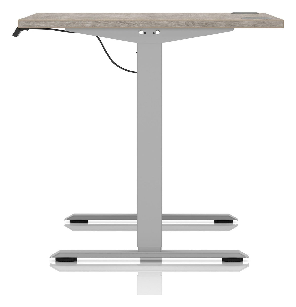 Impulse Air lite sit-stand desk, 1400 x 800, silver frame, grey oak top, another view 2
