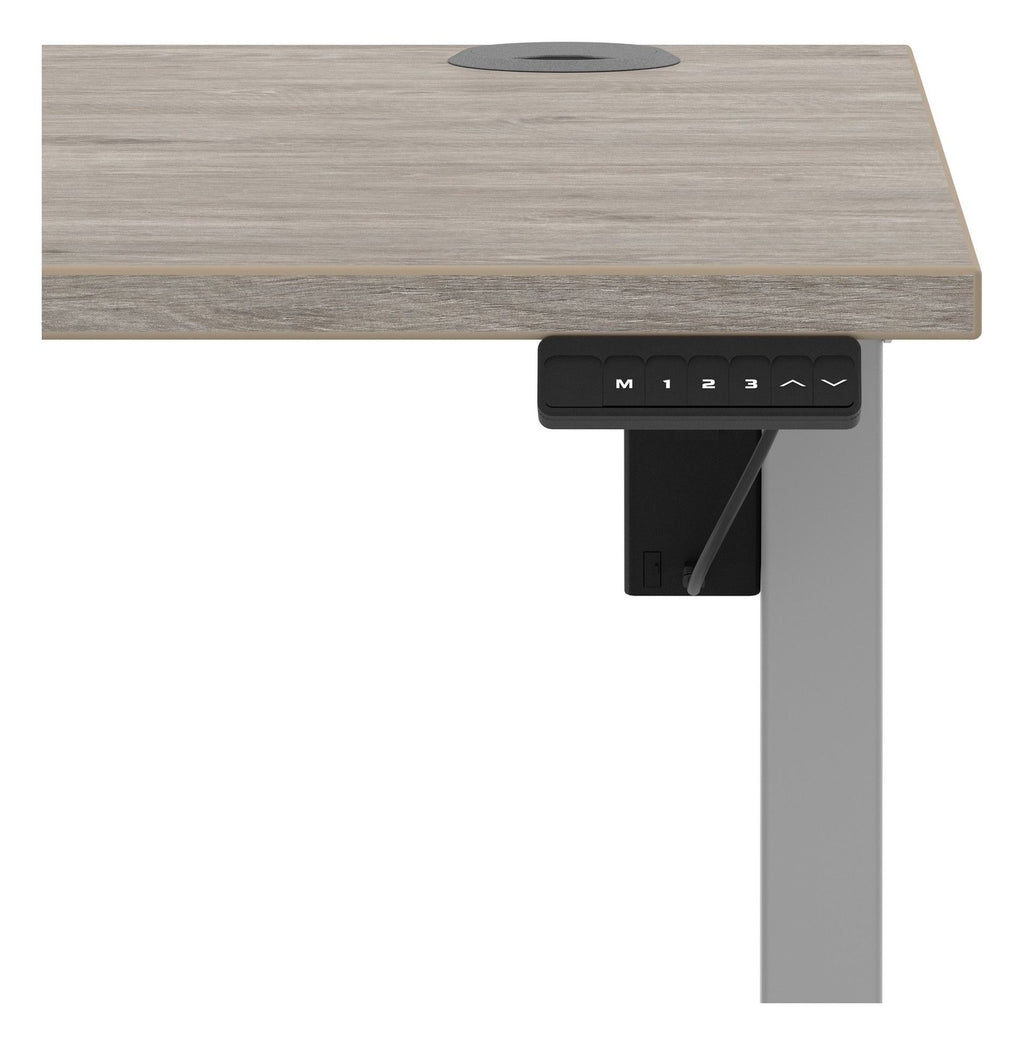 Impulse Air lite sit-stand desk, 1400 x 800, silver frame, grey oak top, another view 3