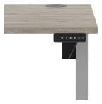 Impulse Air lite sit-stand desk, 1400 x 800, silver frame, grey oak top, another view 3