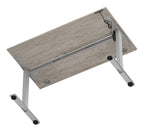 Impulse Air lite sit-stand desk, 1400 x 800, silver frame, grey oak top, another view 4
