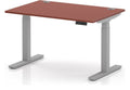 Impulse Air pastel sit-stand desk, 1200 x 800, silver frame, brick red top