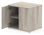Impulse desk high cupboard, in grey oak, another view