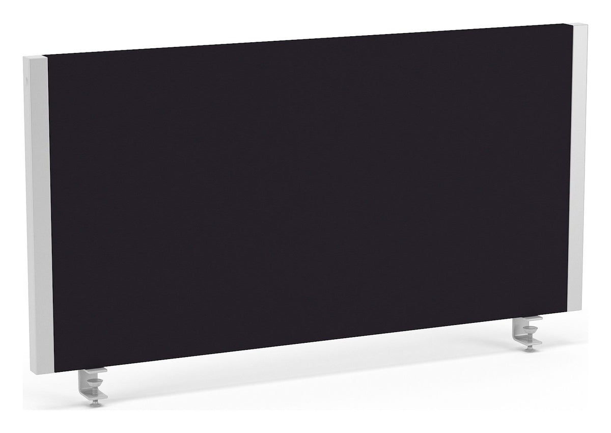 Impulse desk screen, 800mm, in black, silver frame