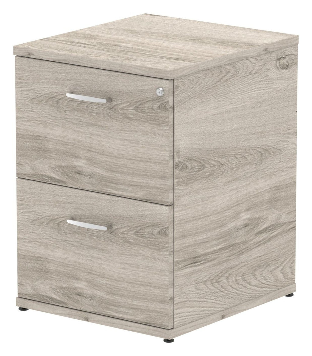 Impulse filing cabinet, 2 drawers, in grey oak