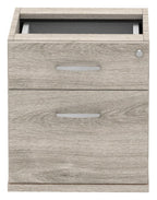 Impulse fixed pedestal, 2 drawers, in grey oak, another view 1
