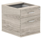 Impulse fixed pedestal, 2 drawers, in grey oak, another view 2