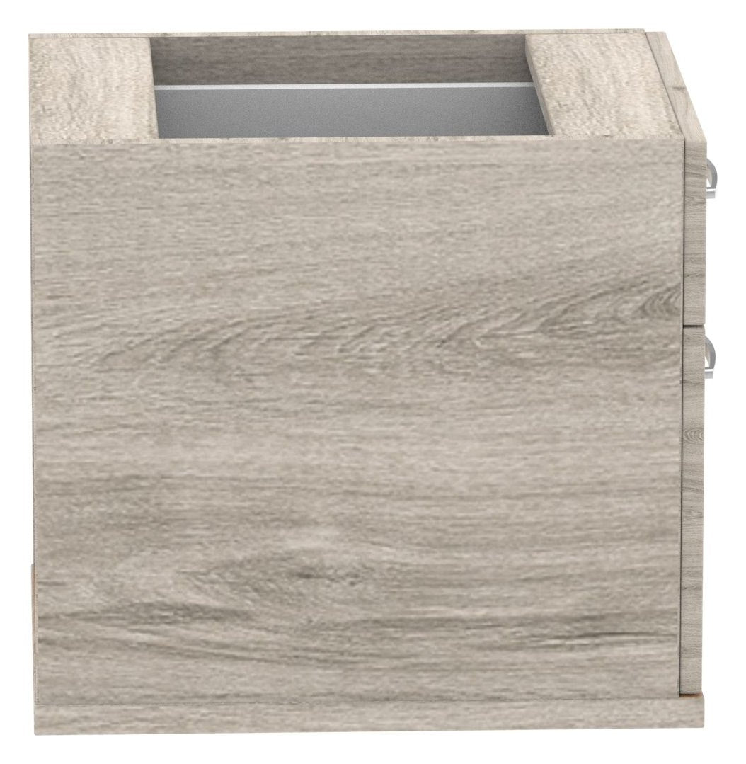Impulse fixed pedestal, 2 drawers, in grey oak, another view 3