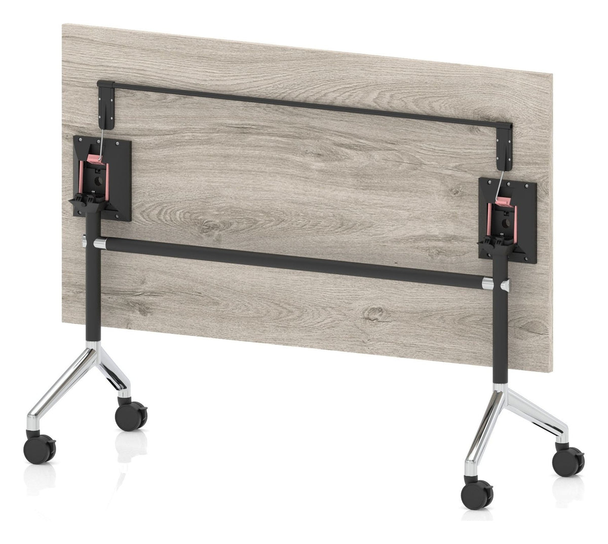 Impulse flip top meeting table, 1600 x 800, grey oak top, another view 1
