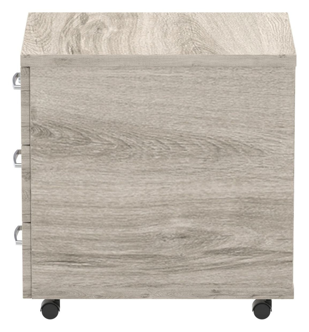 Impulse mobile pedestal, 3 drawers, in grey oak, another view 7