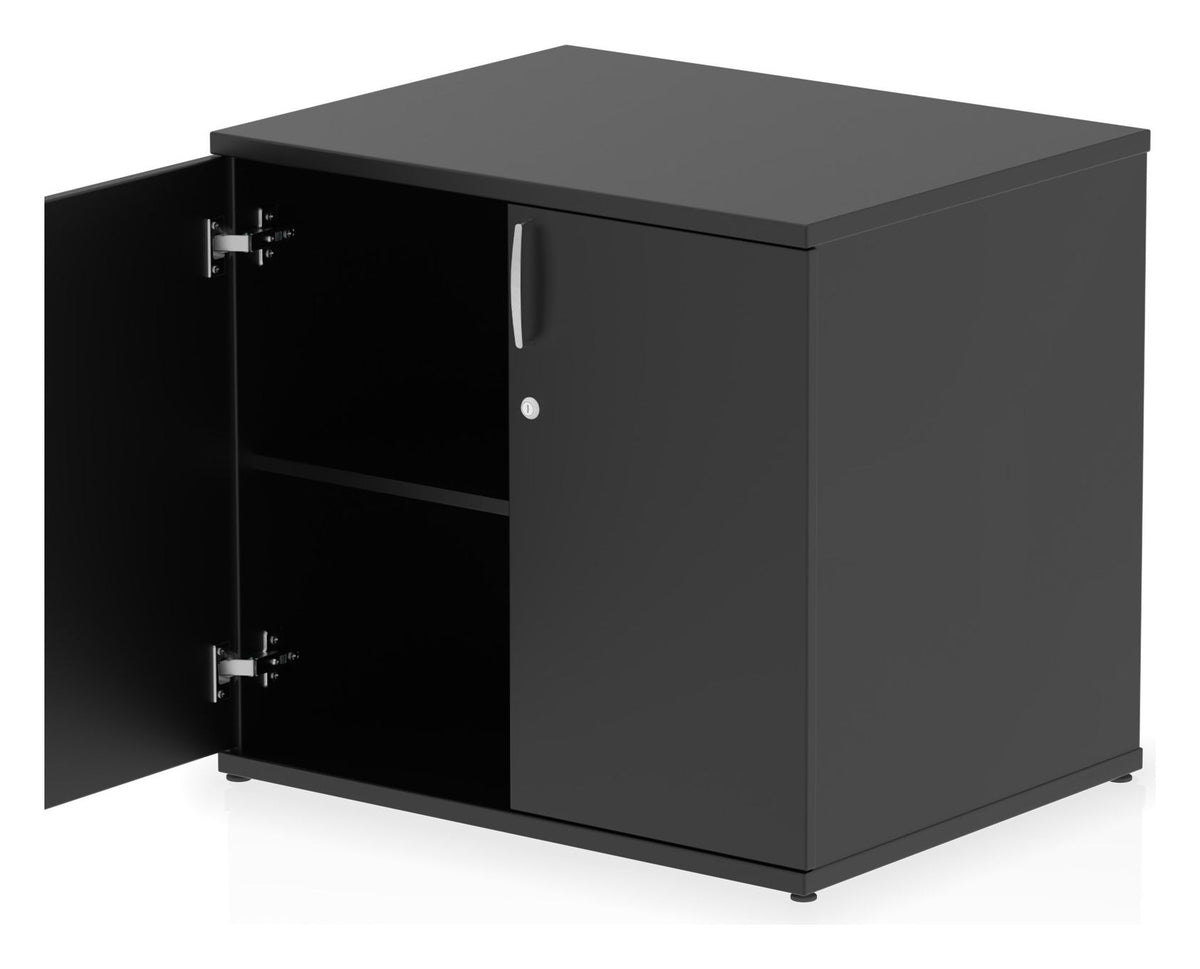 Impulse night desk high cupboard, in black, another view 1