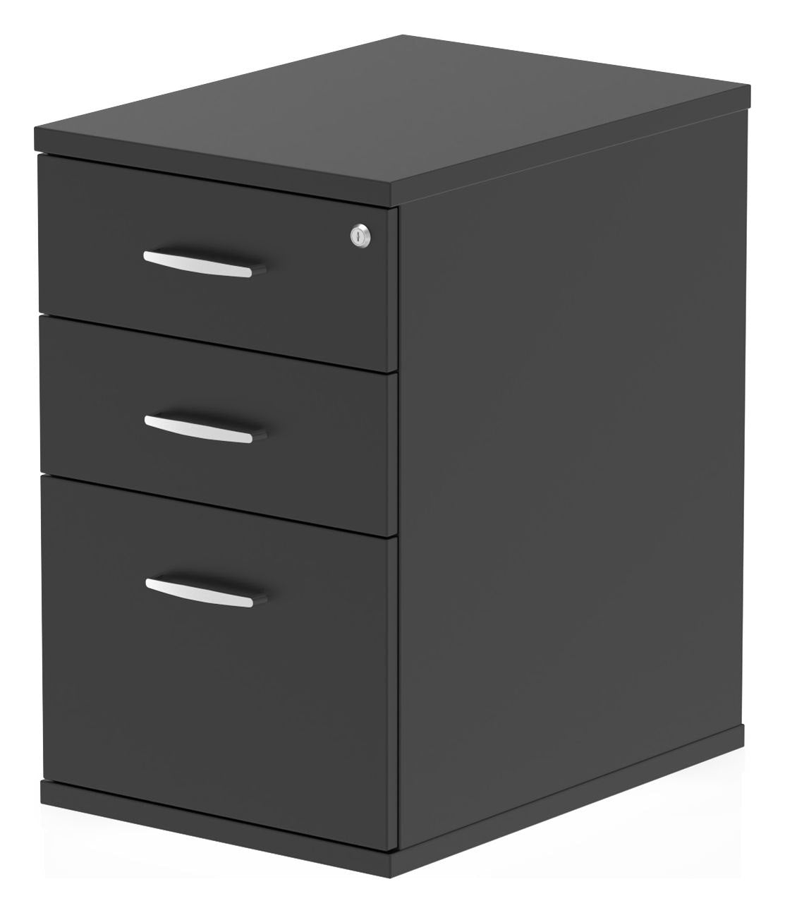 Impulse night desk high pedestal, 600 deep, in black