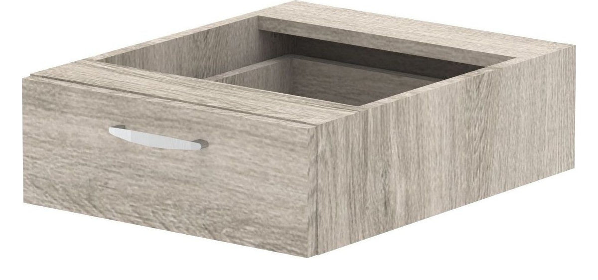 Impulse one drawer fixed pedestal, in grey oak