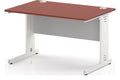 Impulse pastel straight desk with cable managed legs, 1200 x 800, white frame, brick red top