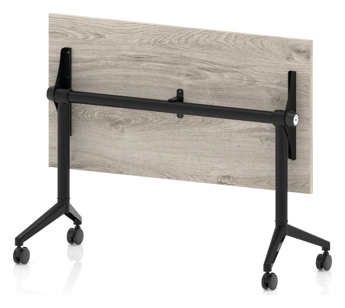 Impulse plus flip top meeting table, 1200 x 600 (slimline), black, grey oak top, another view 1