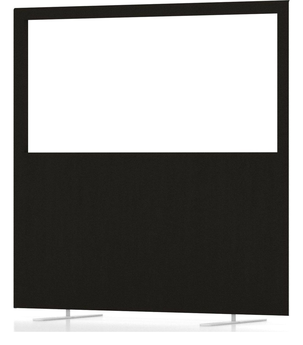 Impulse plus half vision floor screen, 1200mm high, black