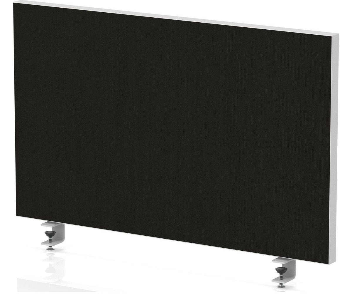 Impulse plus oblong desk screen, 450mm high, square corners, black