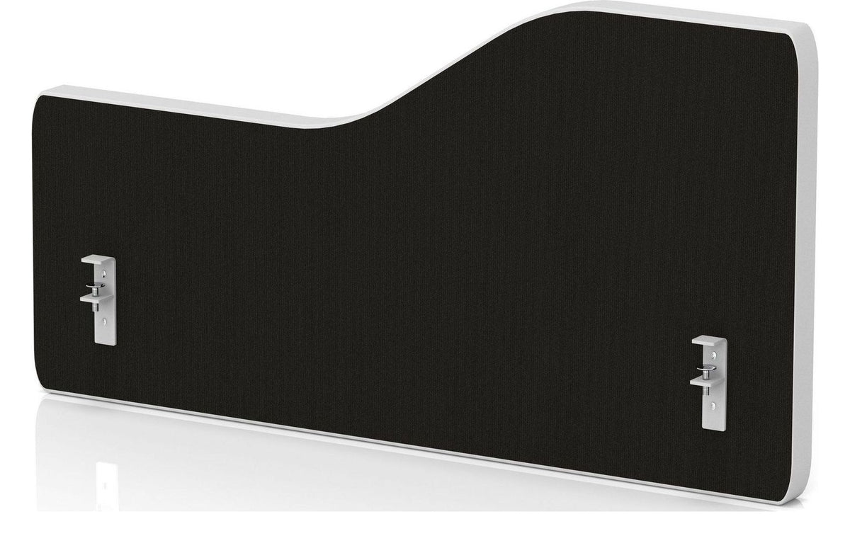 Impulse plus wave backdrop desk screen, 300mm high, black