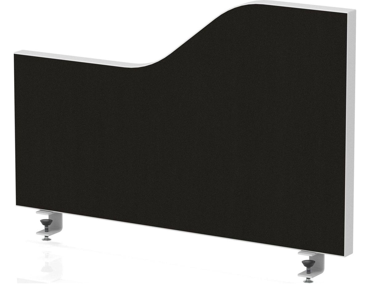 Impulse plus wave desk screen, 450mm high, square corners, black
