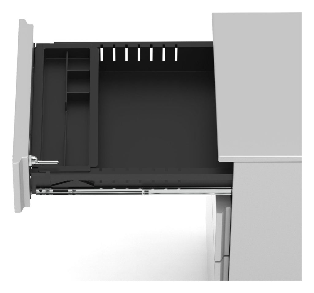 Impulse Qube mobile steel pedestal, in grey, another view 4