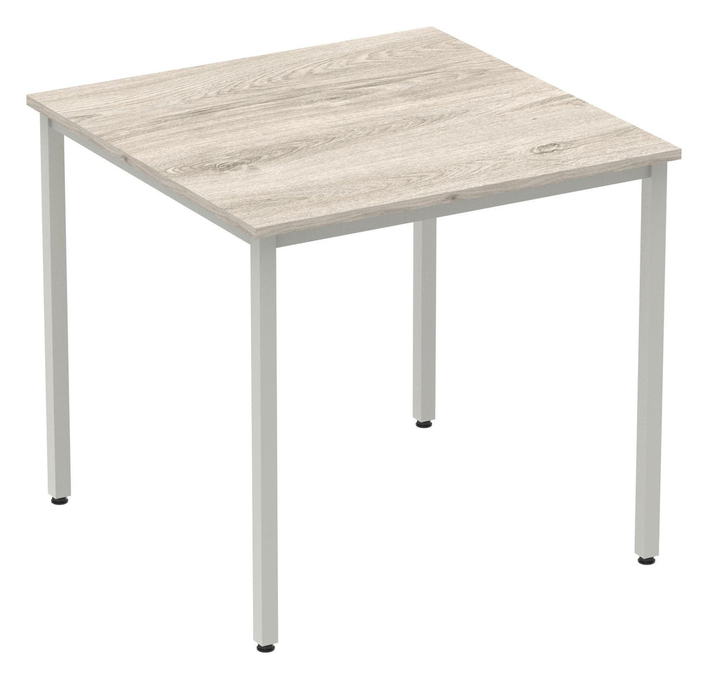 Impulse rectangular meeting table with box frame, 800 x 800, grey oak top