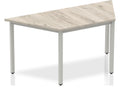 Impulse trapezium meeting table with box frame, 1600 x 695, grey oak top