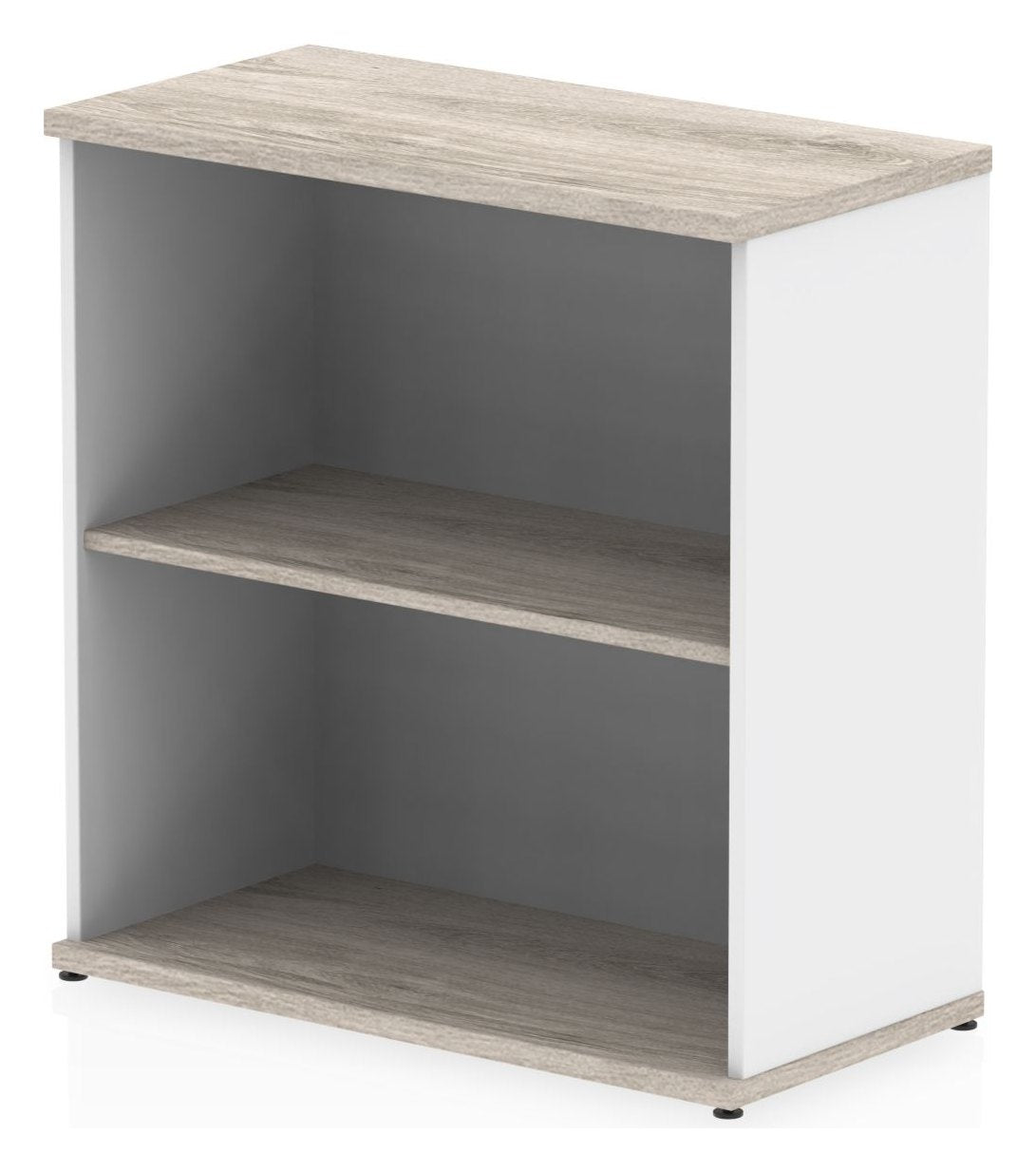 Impulse two-tone bookcase, 800mm, in grey oak & white