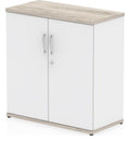 Impulse two-tone cupboard, 800mm, in grey oak & white