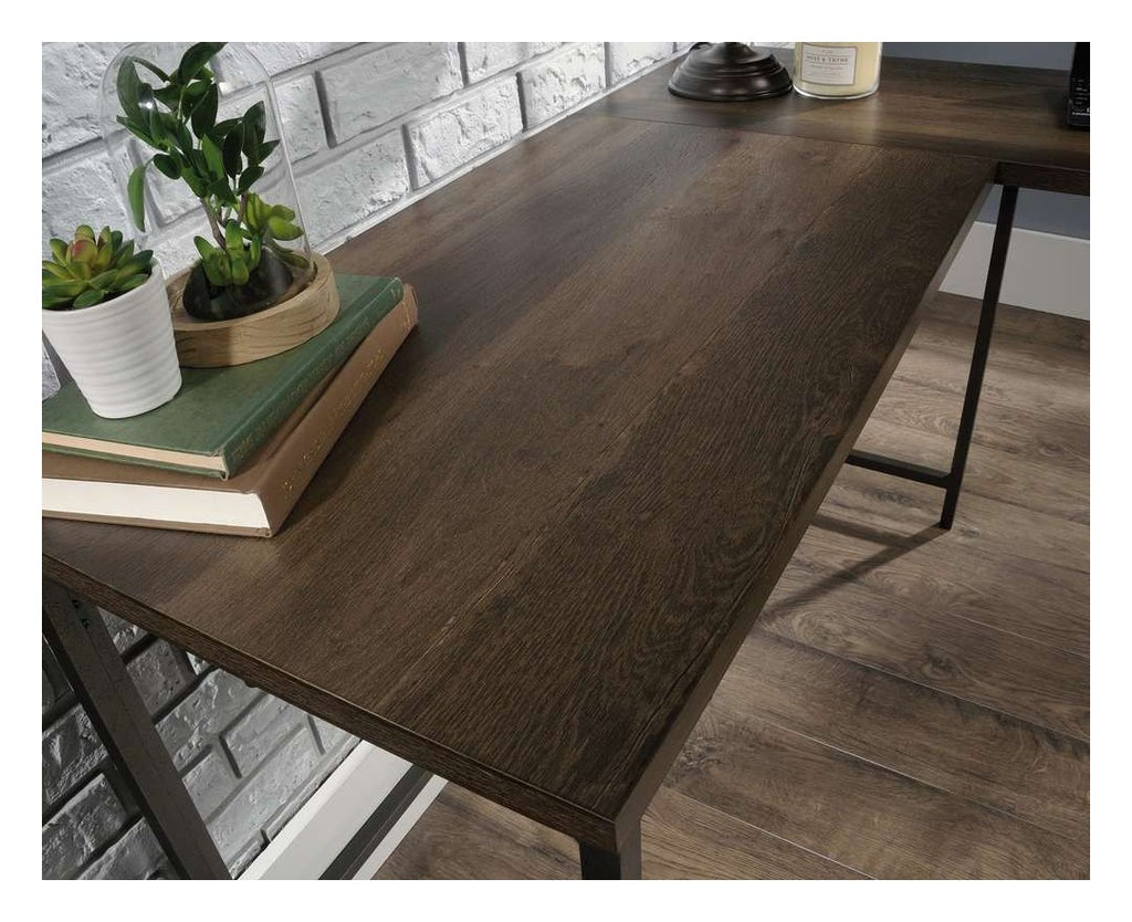 Industrial Style L-Shaped Desk Smoked Oak, view 3