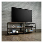 Industrial Style TV Stand and Trestle Shelf in smoked oak, view 2