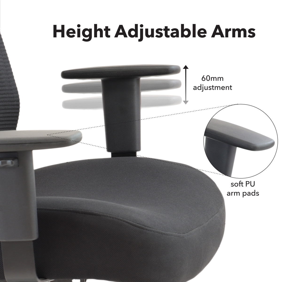 Isla Heavy Duty 24 Hour Mesh Chair detail