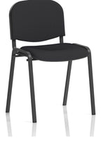 ISO Fabric Stacking Visitor Chair, black fabric, black, black fabric