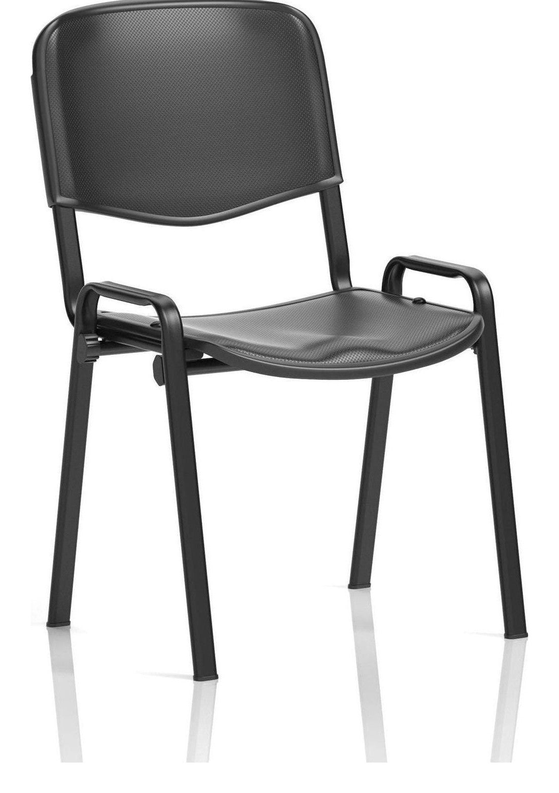 ISO Polypropylene Stacking Visitor Chair, black polypropylene, black, black polypropylene