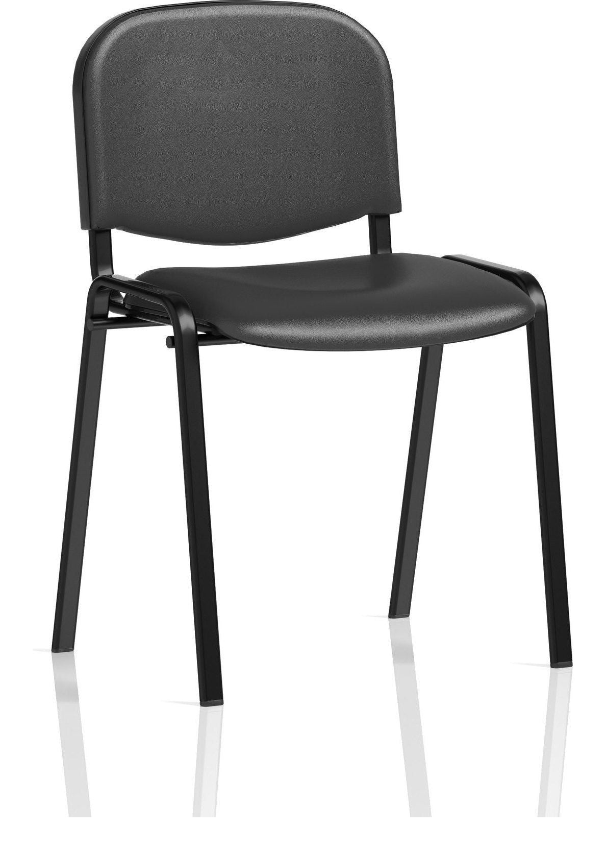 ISO Vinyl Stacking Visitor Chair, black vinyl, black, black vinyl