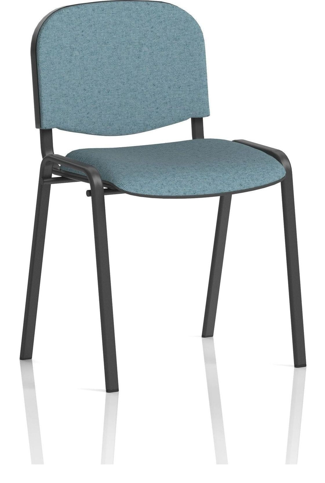 ISO Bespoke Fabric Stacking Visitor Chair, rivet quench, black